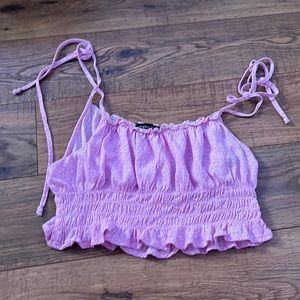 Kendall & Kylie Preppy Floral Pink Top, Size S